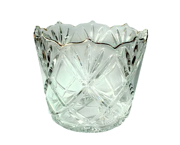 Porta ghiaccio in vetro cristallo al piombo pesante, anni '30