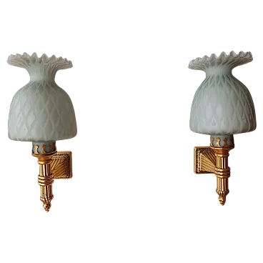 Pair wall lights, 1970s