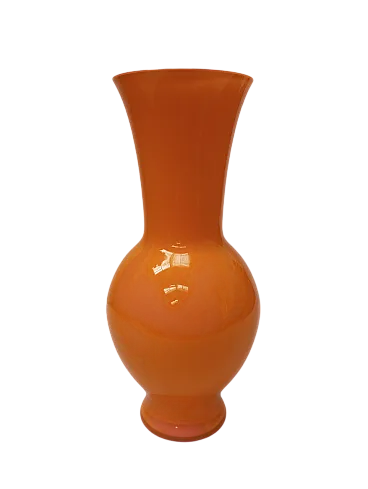 Barovier and Toso orange vase with label B.A.G 1980s