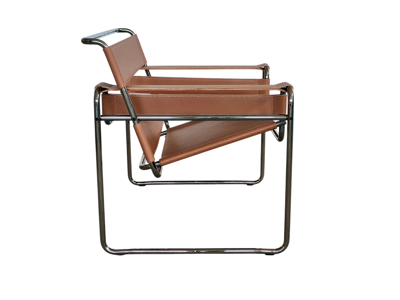 Wassily armchair in cognac leather, Marcel Breuer for Knoll, 2000s 18