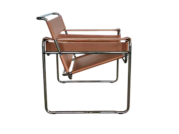 Wassily armchair in cognac leather, Marcel Breuer for Knoll, 2000s