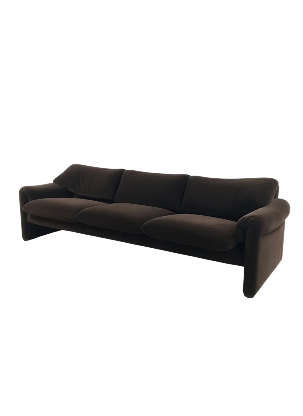 Maralunga 3 seater velvet sofa by Vico Magistretti for Cassina 60s 12