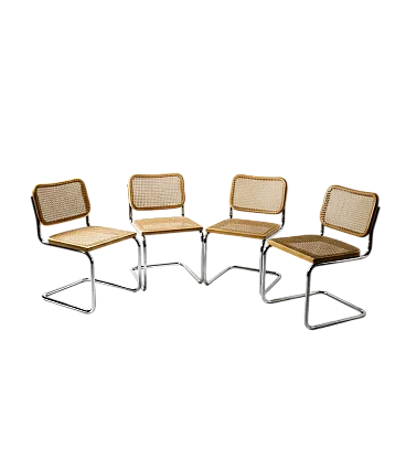 4 Cesca chairs by Marcel Breuer for Gavina, 70s