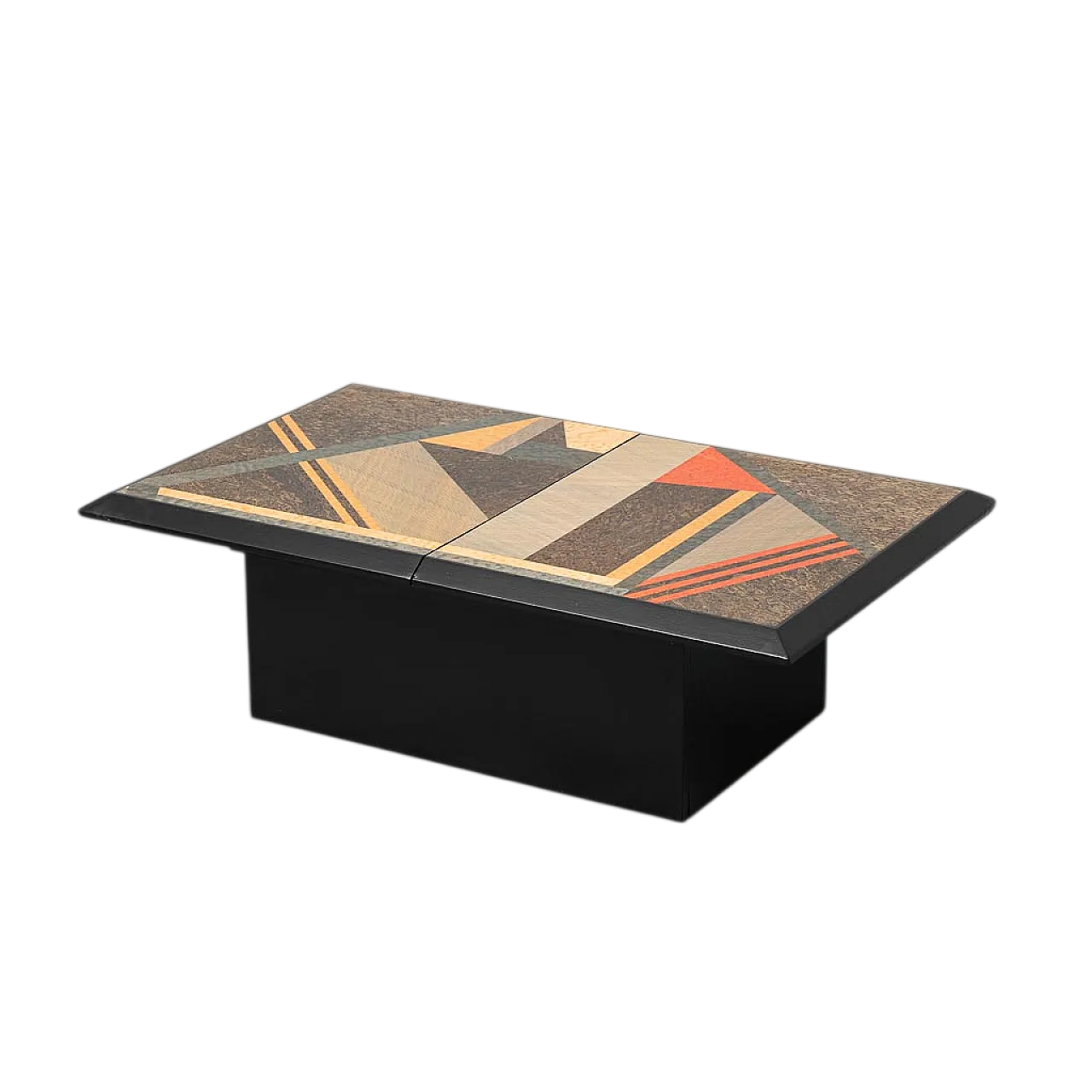 Wooden coffee table with storage compartment, 1970s 10