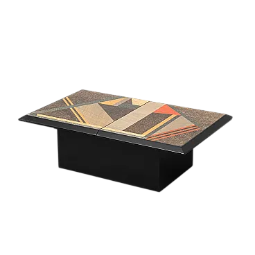 Wooden coffee table with storage compartment, 1970s