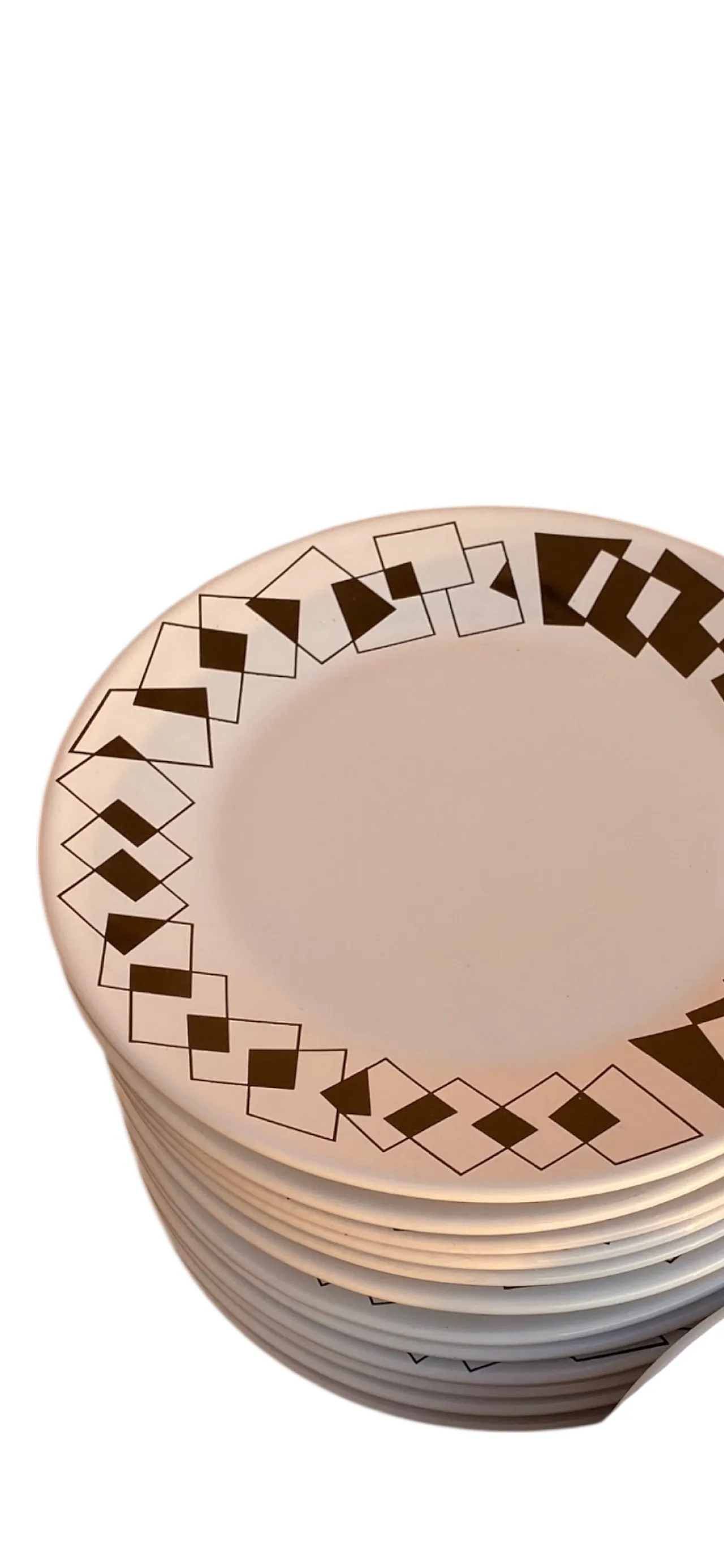 Servizio piatti di Rometti , decoro geometrico, anni '70 2