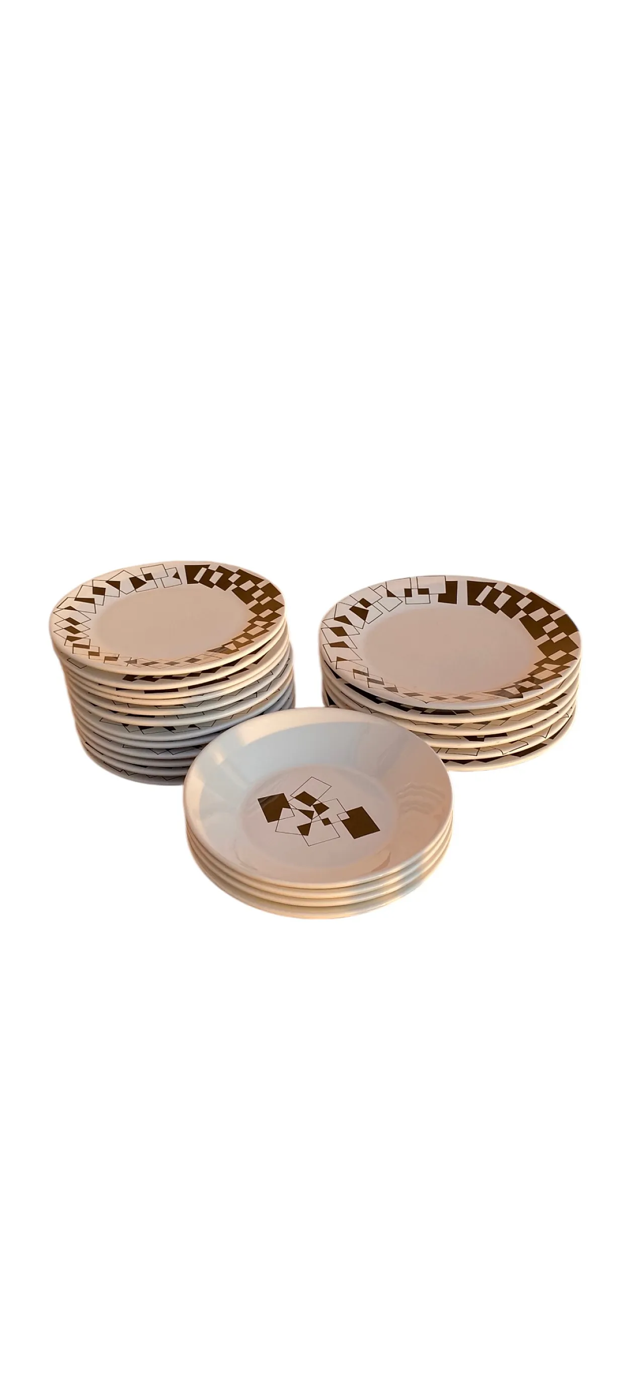 Servizio piatti di Rometti , decoro geometrico, anni '70 3