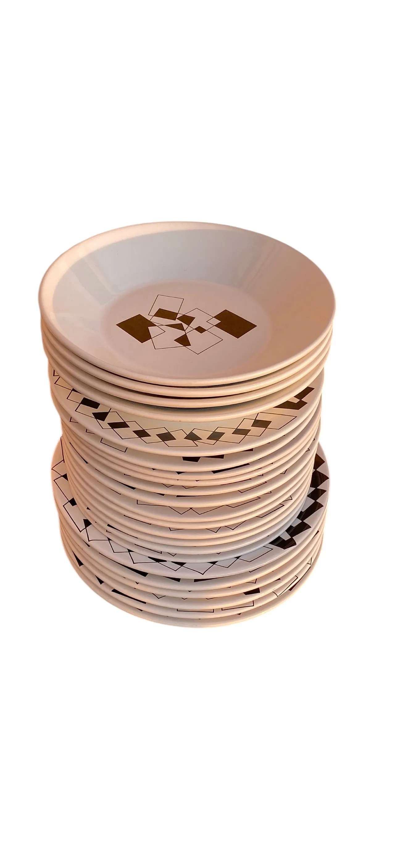 Servizio piatti di Rometti , decoro geometrico, anni '70 5