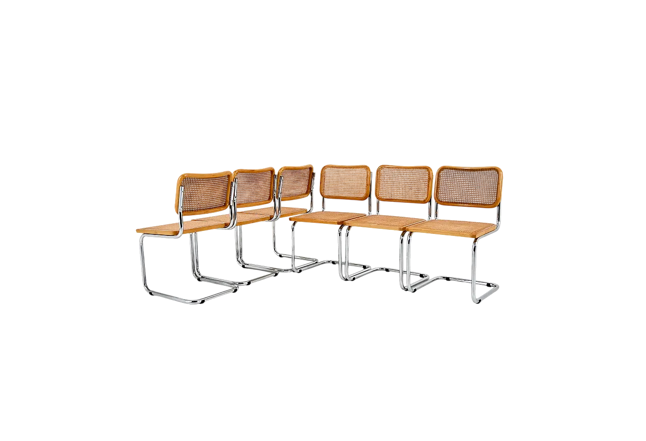 6 Sedie da pranzo stile B32 di Marcel Breuer, anni '90 11