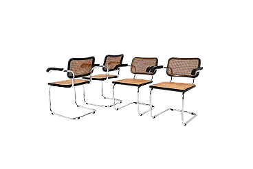 4 Dining Chairs Style B32 by Marcel Breuer, anni '90