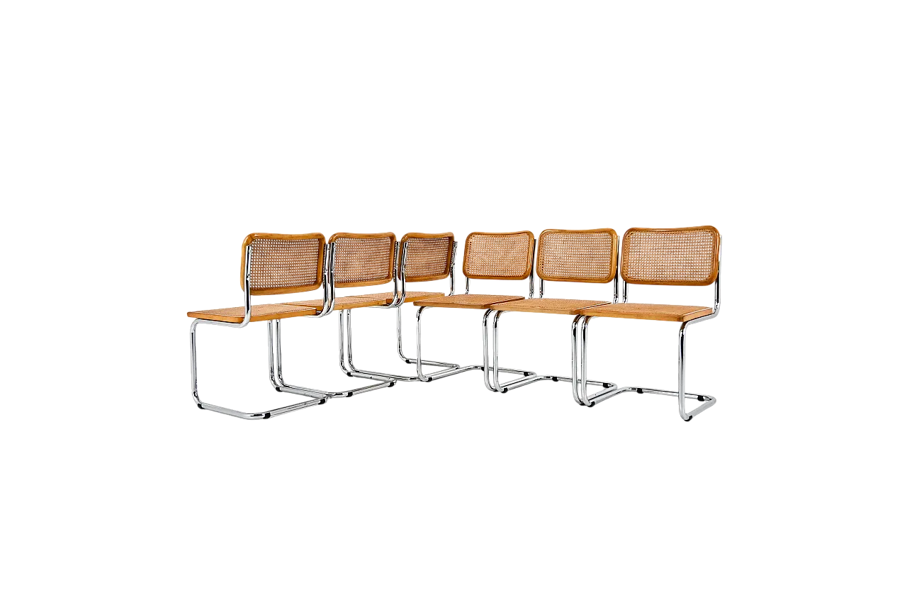 6 Sedie da pranzo stile B32 di Marcel Breuer, anni '90 11