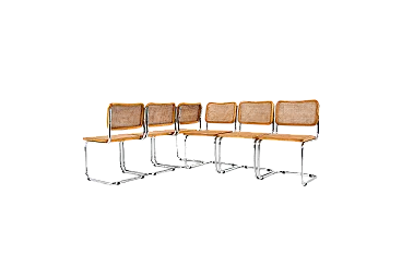 6 Dining Chairs Style B32 by Marcel Breuer, anni '90