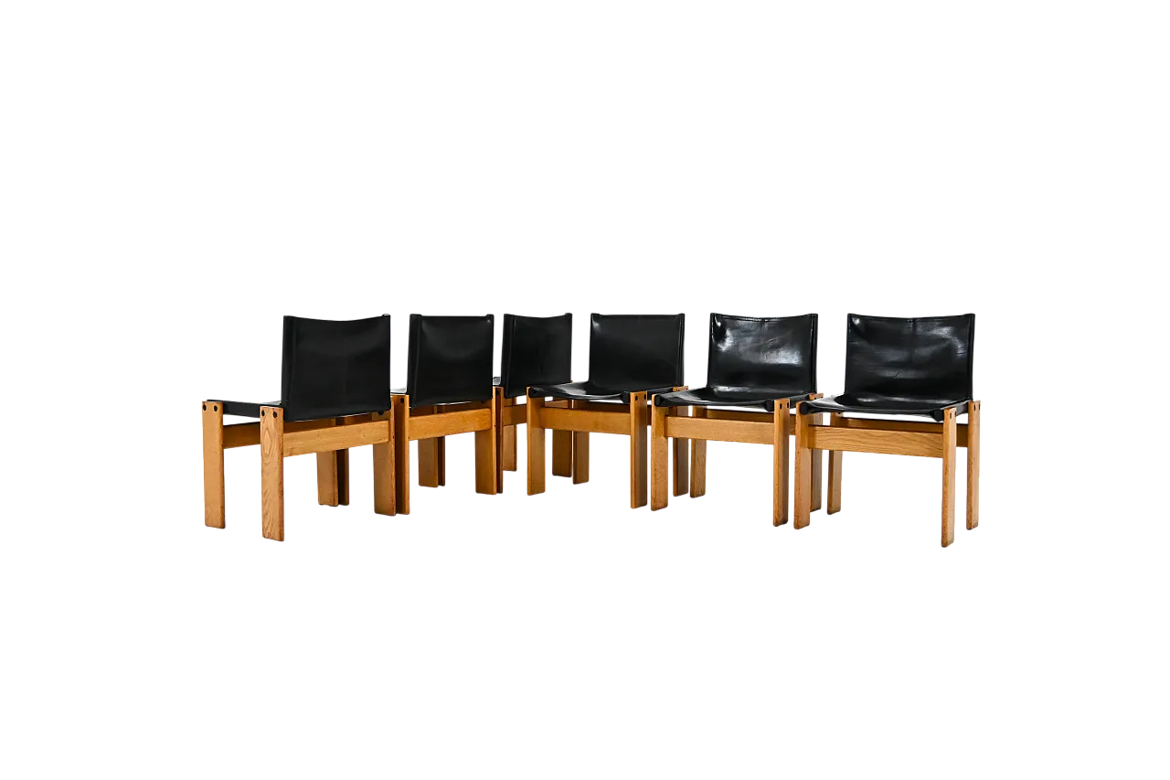 6 Sedie da pranzo Monk di Afra & Tobia Scarpa per Molteni, anni '70 13