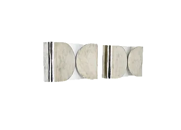 Pair of Chrome Foglio Sconces by Tobia & Afra Scarpa for Flos, 1960s