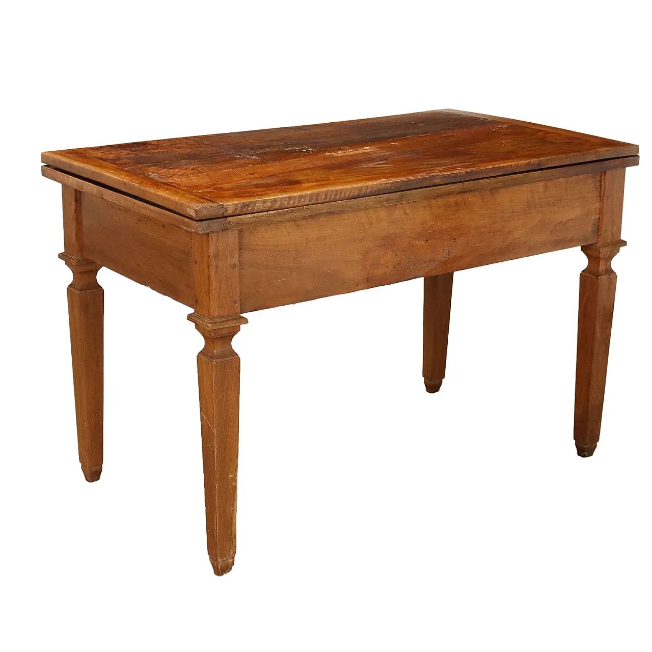 Directoire walnut table with truncated pyramidal legs, 18th century 1