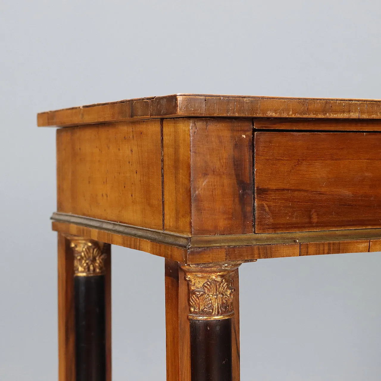 Empire walnut wooden console, early 19th century 3