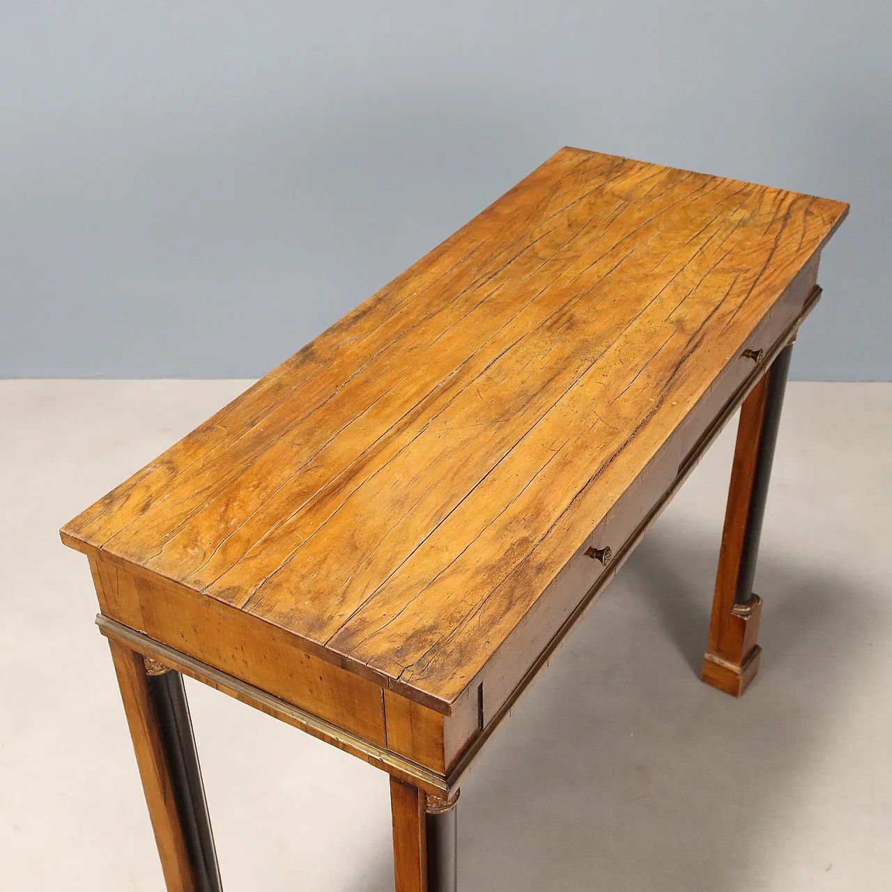 Empire walnut wooden console, early 19th century 6