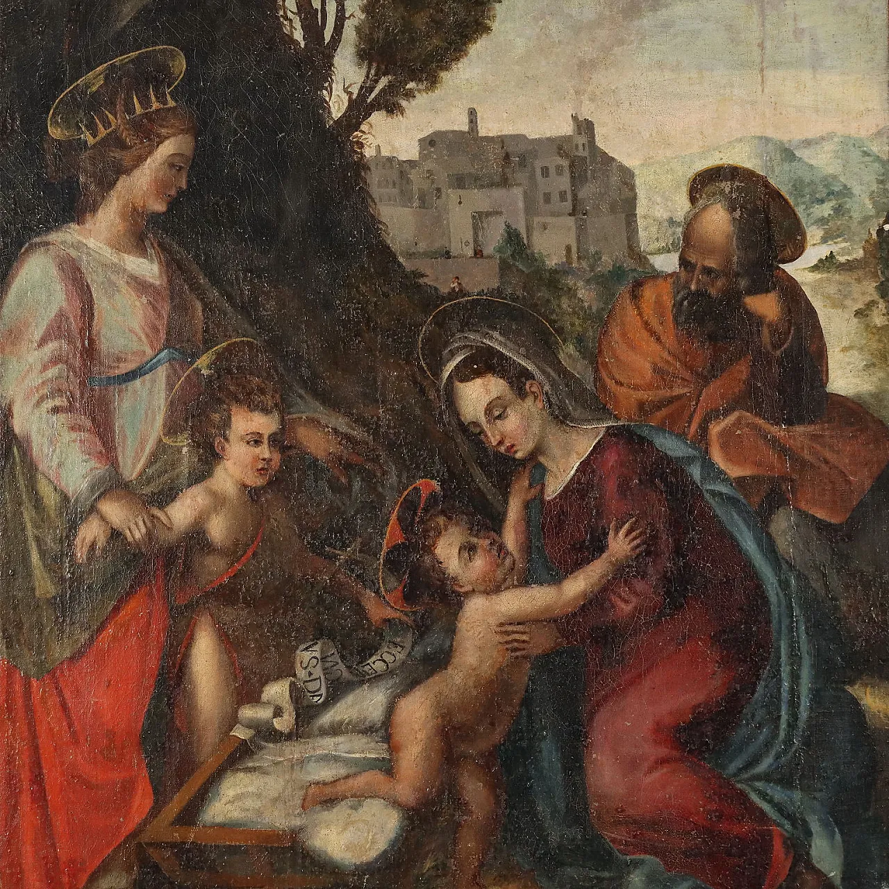 The Holy Family, oil on canvas, 18th century 3