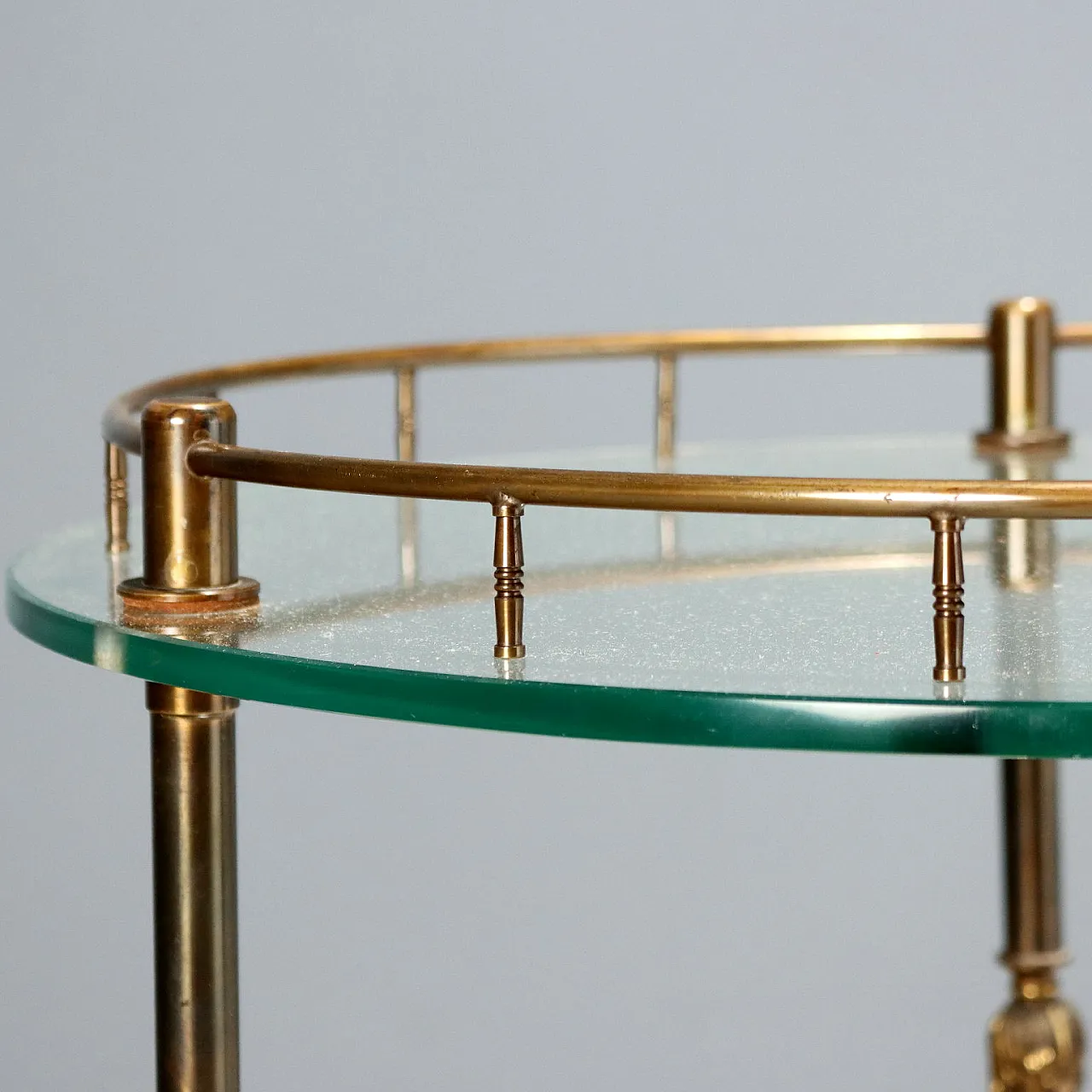 Serving cart in bronze, crystal and brass, 20th century 5