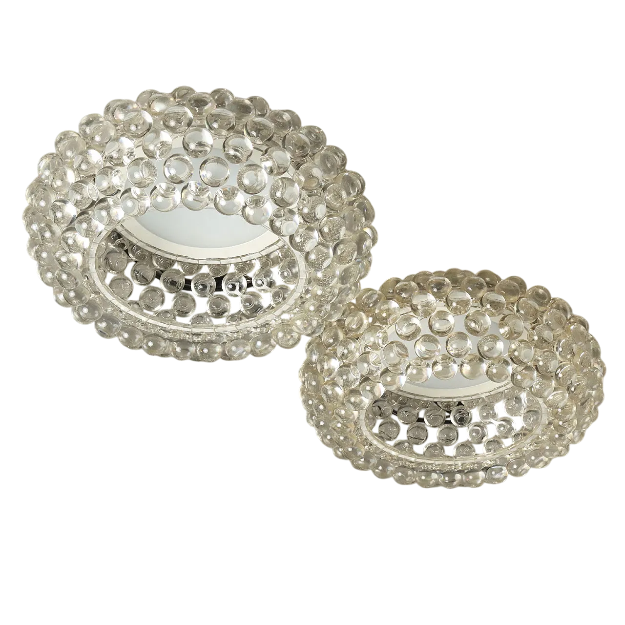 Coppia di plafoniere in policarbonato trasparente a luce diffusa, '900 11