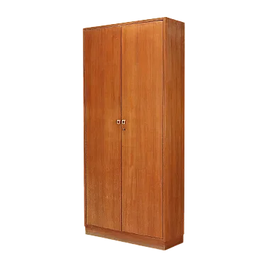 Armadio a 2 ante con ripiani regolabili impiallacciato in teak, '900