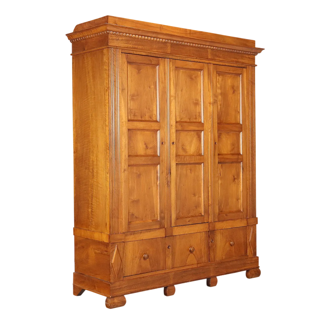 Armadio in noce con cassetti, fine '800 11