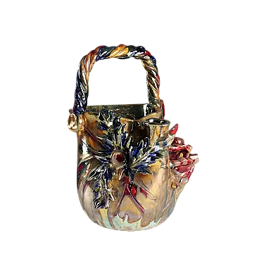 Versatore in ceramica dalla lucentezza metallica, '900