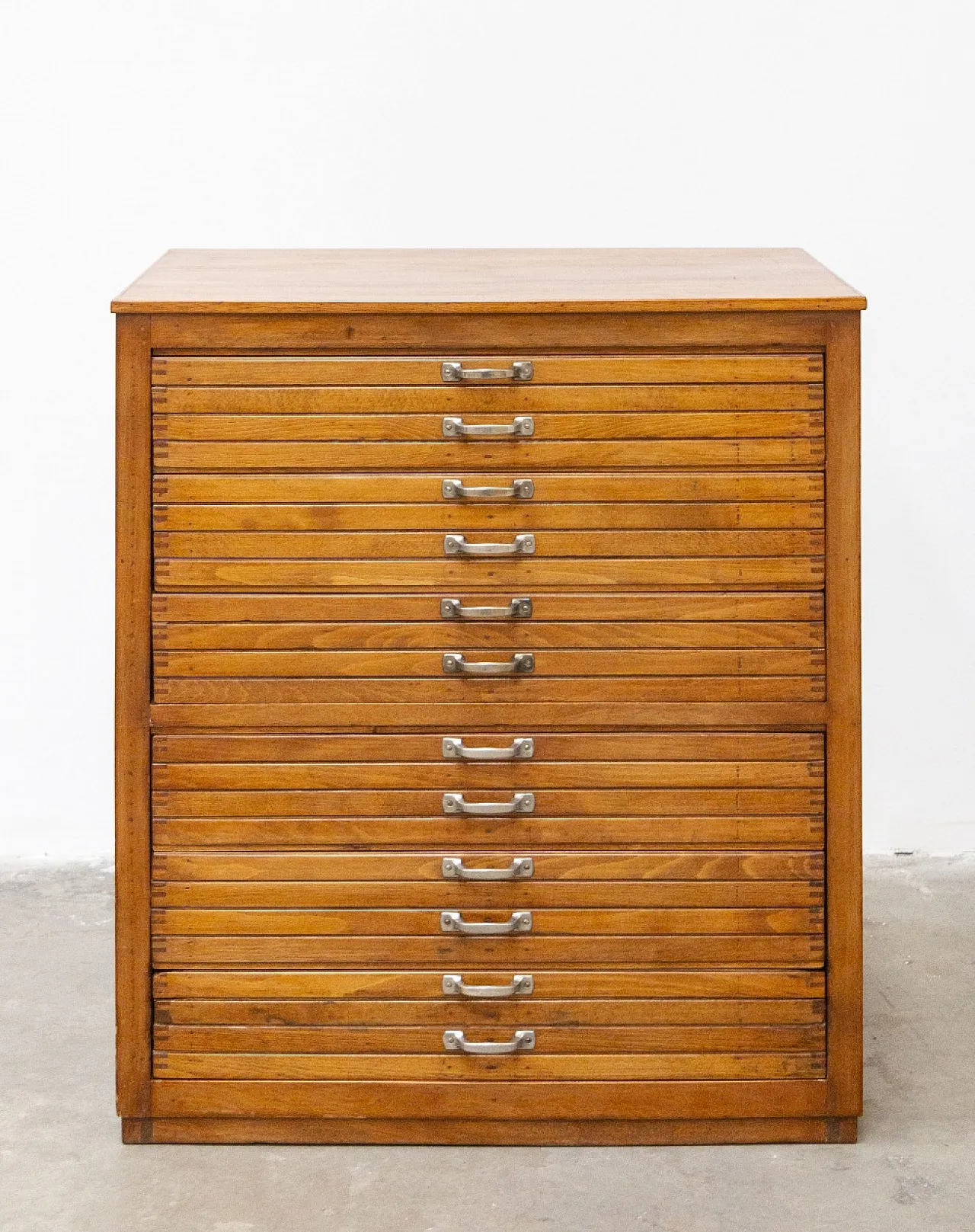Wooden printer's chest of drawers, 1950s 1