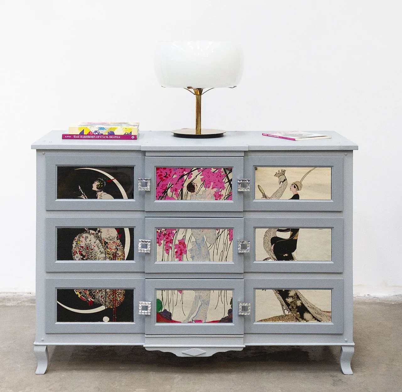 Cassettiera artigianale in legno di pero e teak, anni '20 1