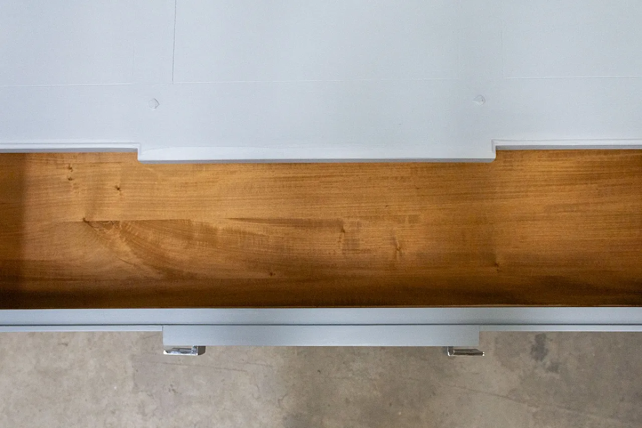 Cassettiera artigianale in legno di pero e teak, anni '20 5