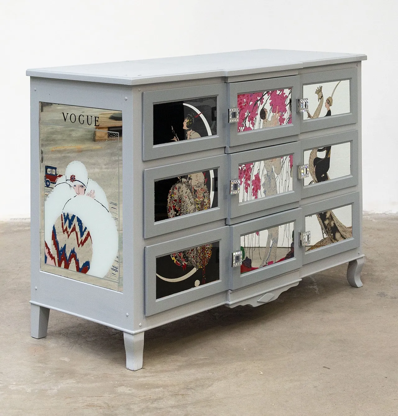 Cassettiera artigianale in legno di pero e teak, anni '20 6