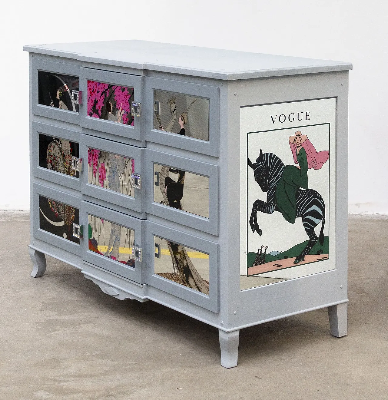 Cassettiera artigianale in legno di pero e teak, anni '20 7