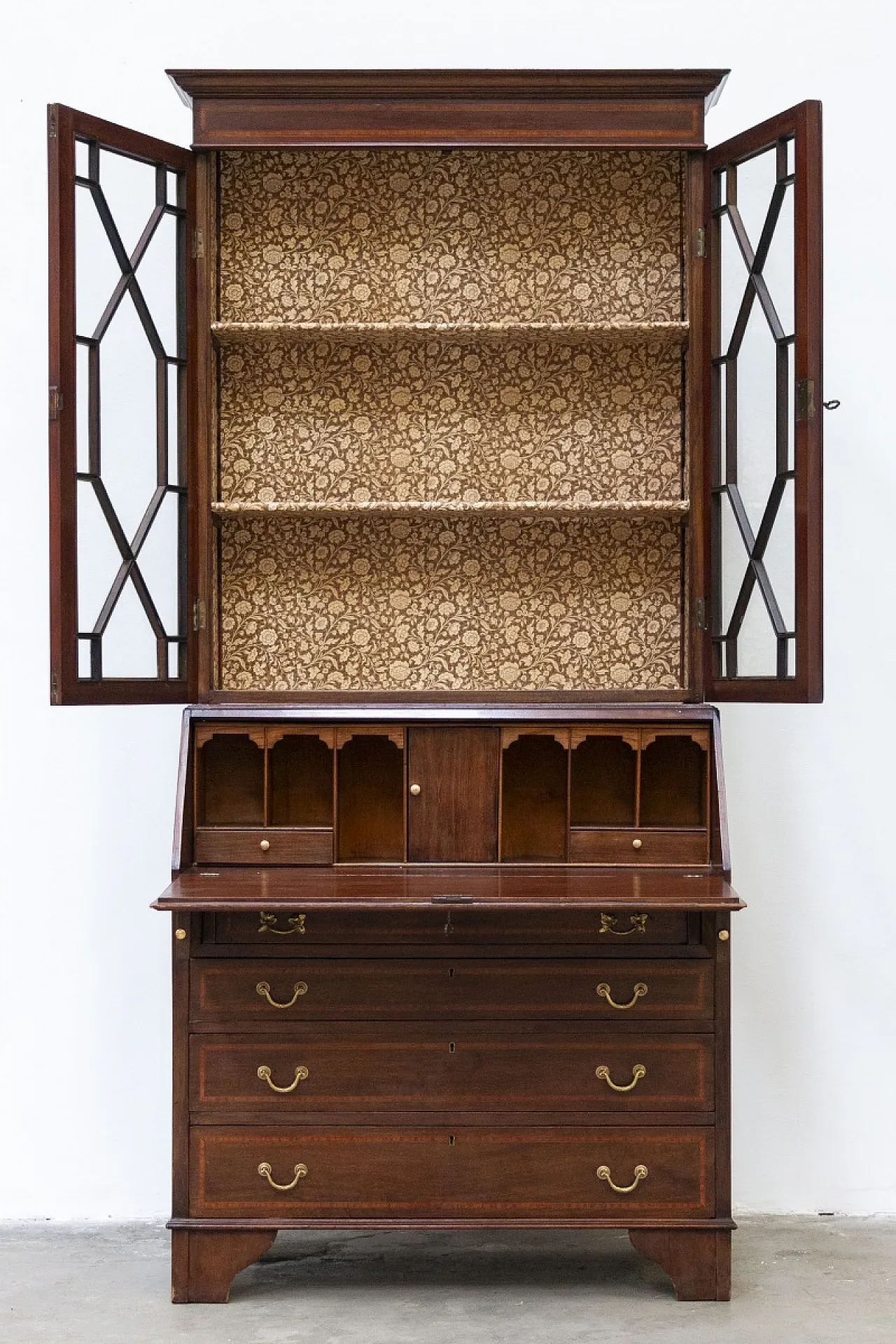 Ribalta inglese in stile Giorgio IV in legno, fine '800 3