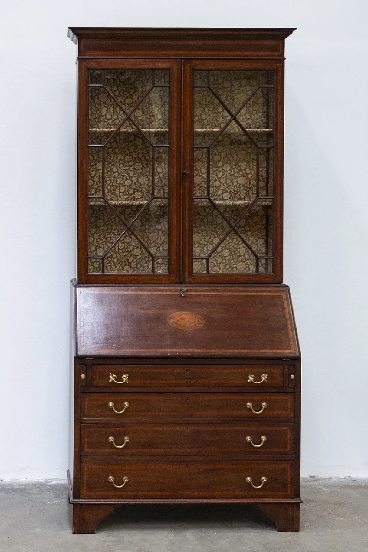 Ribalta inglese in stile Giorgio IV in legno, fine '800 4