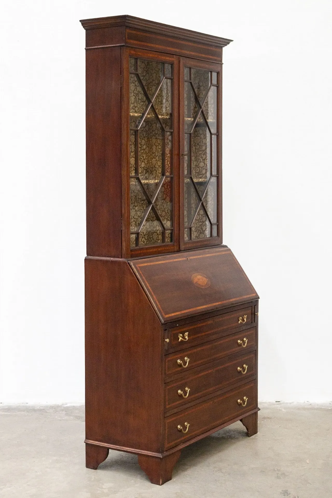 Ribalta inglese in stile Giorgio IV in legno, fine '800 5