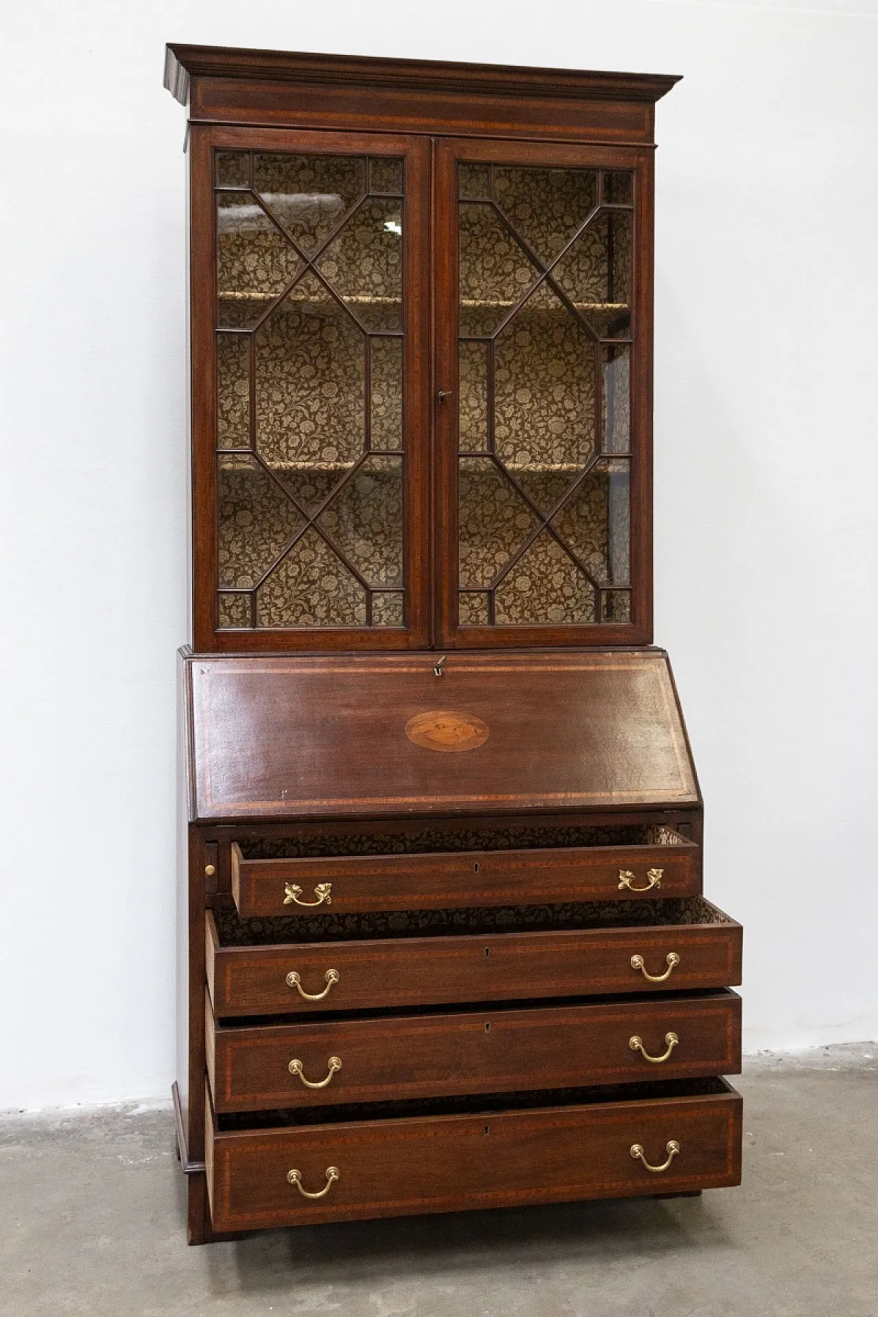 Ribalta inglese in stile Giorgio IV in legno, fine '800 6