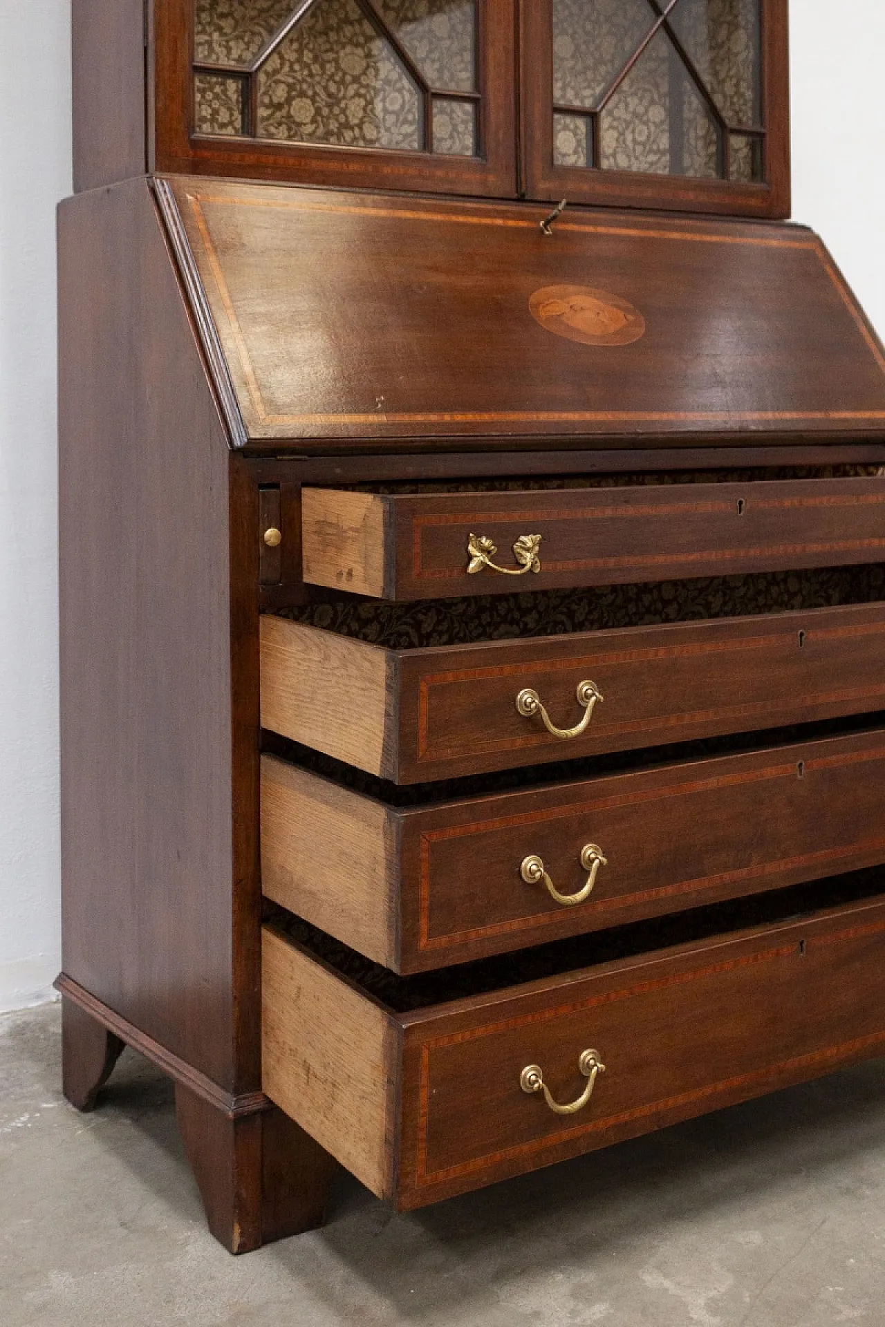 Ribalta inglese in stile Giorgio IV in legno, fine '800 7