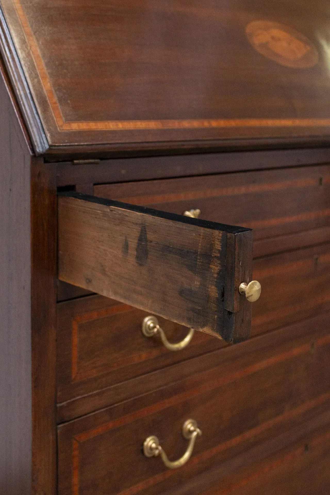 Ribalta inglese in stile Giorgio IV in legno, fine '800 11