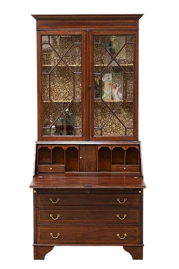 Ribalta inglese in stile Giorgio IV in legno, fine '800