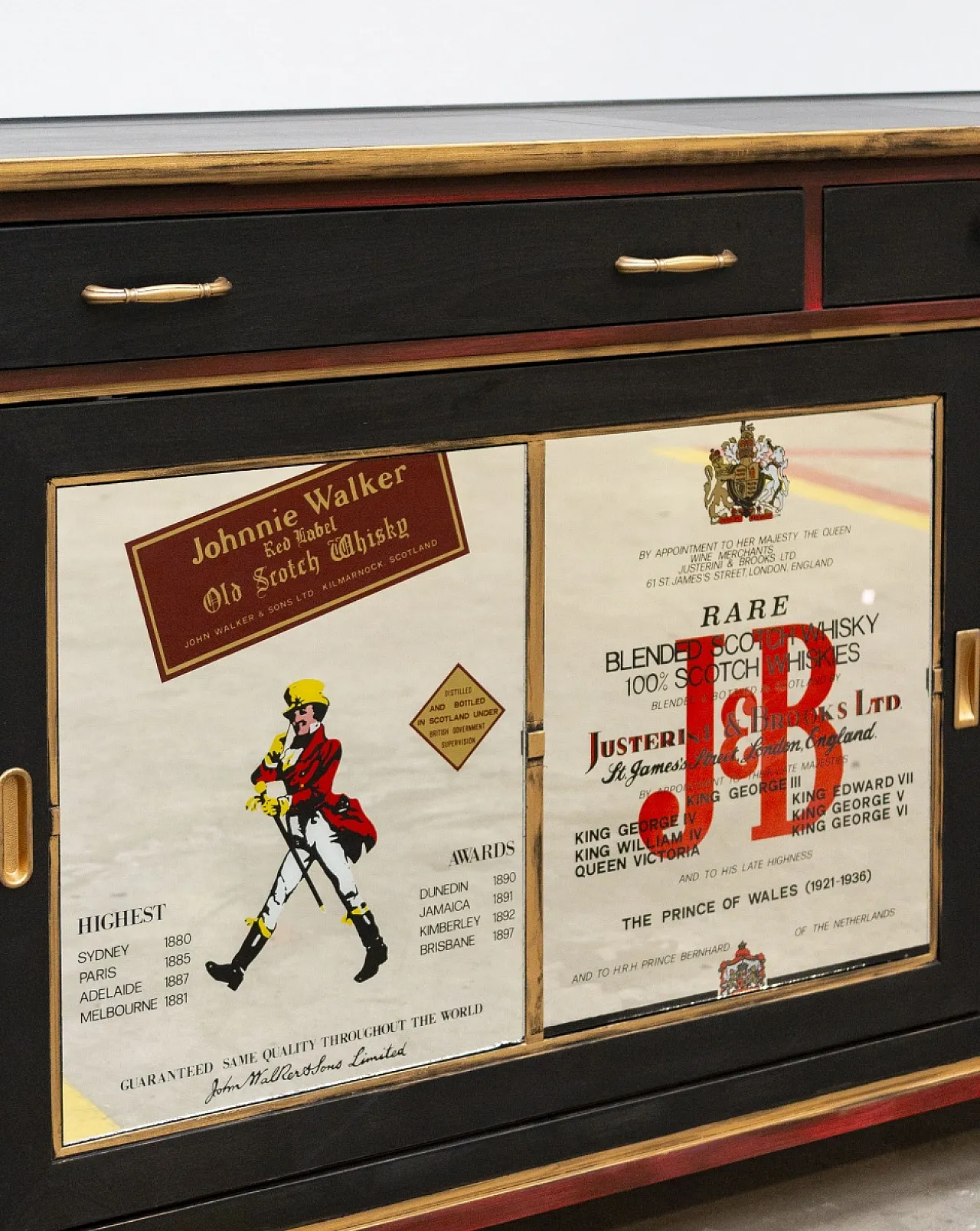 Mobile bar in legno di pero e teak, '900 8