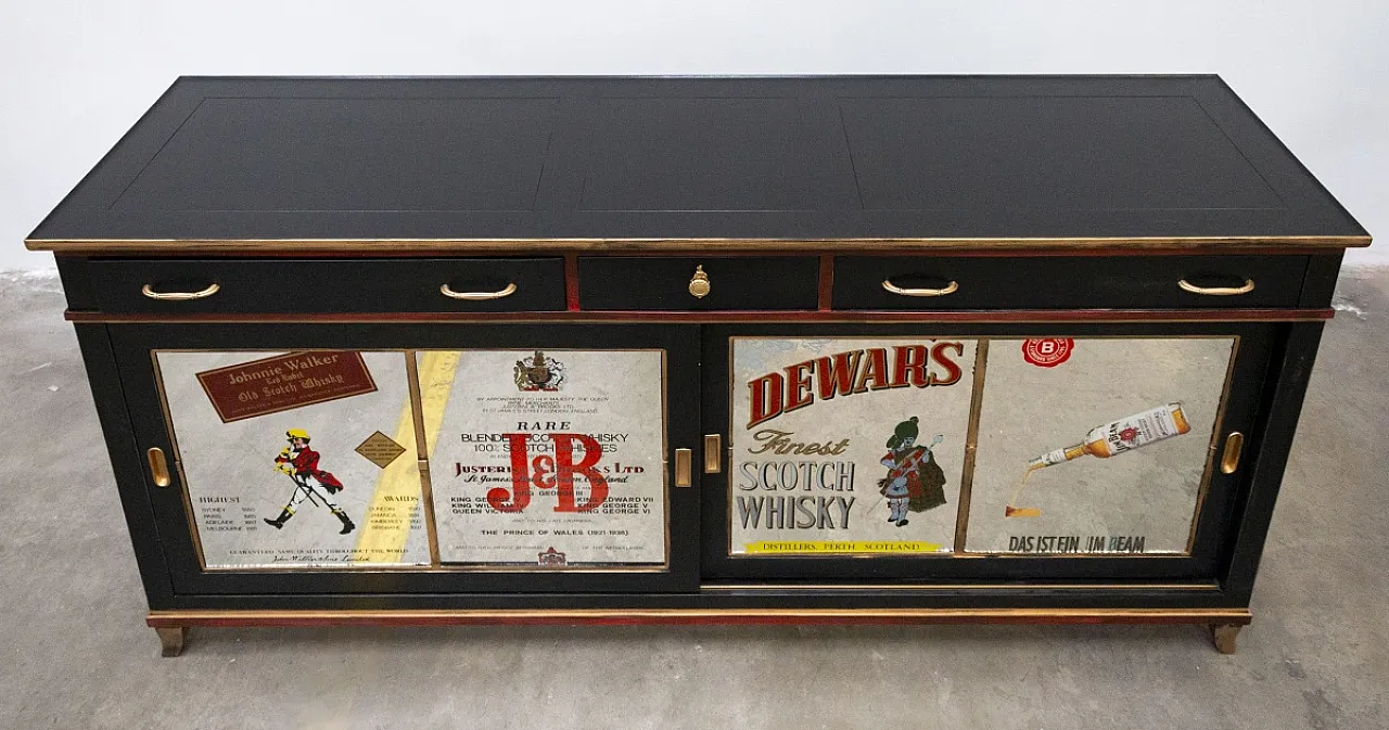 Mobile bar in legno di pero e teak, '900 14