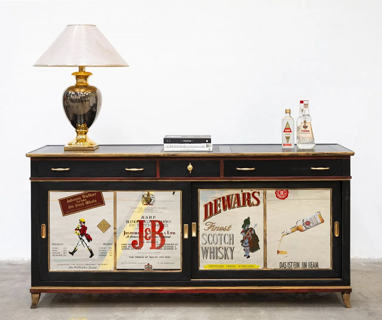 Mobile bar in legno di pero e teak, '900 17