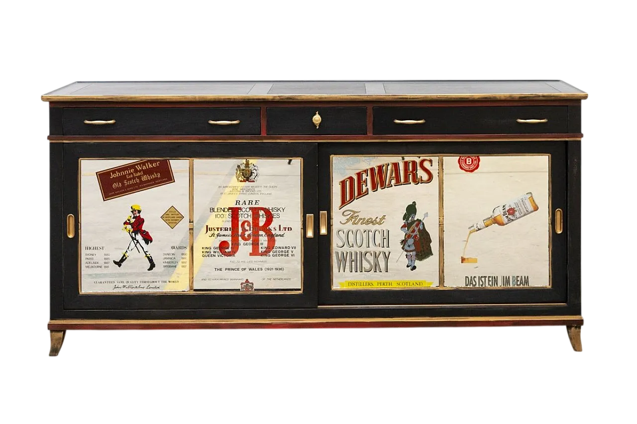 Mobile bar in legno di pero e teak, '900 18