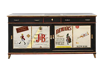 Mobile bar in legno di pero e teak, '900