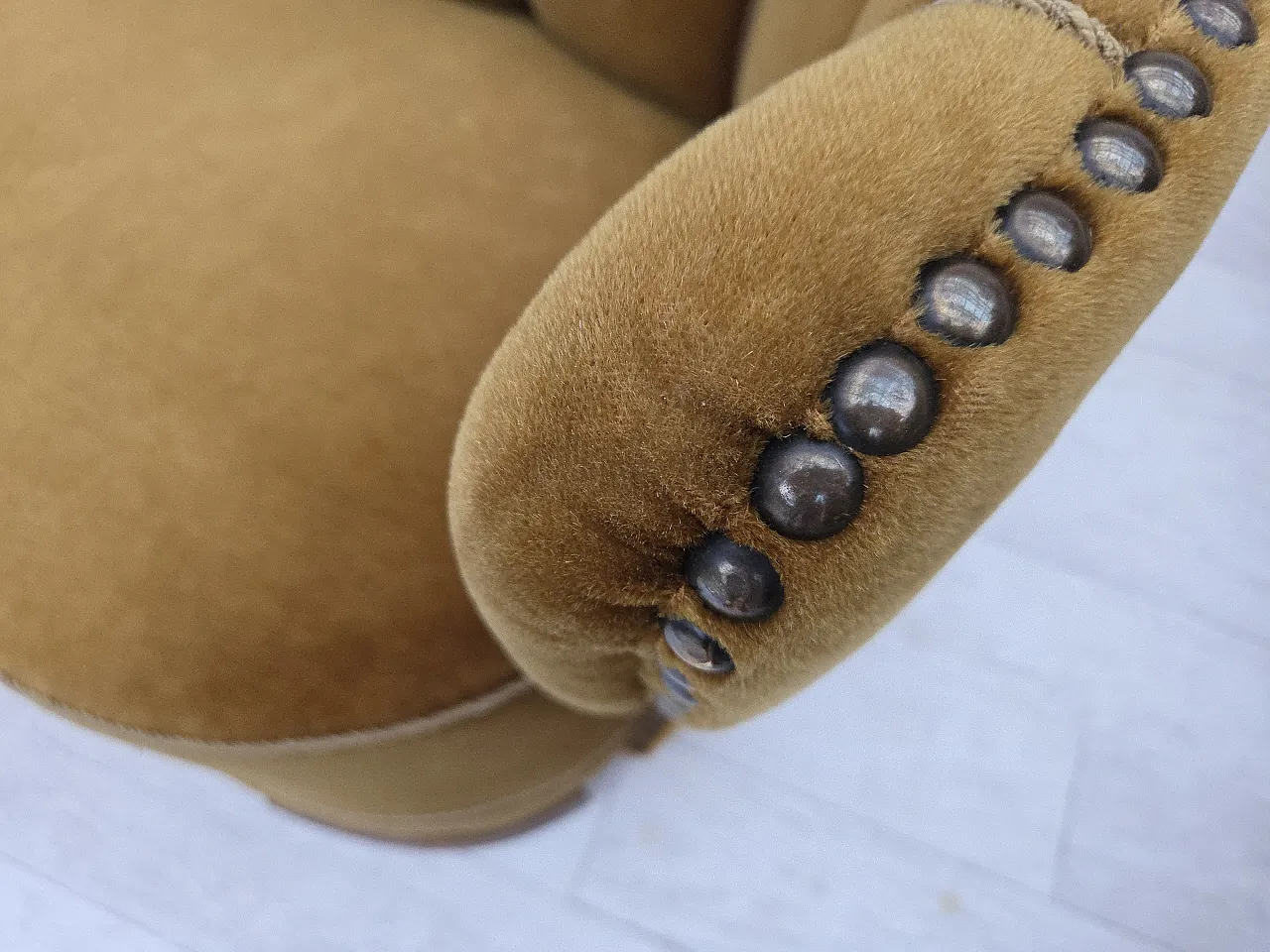 Divano danese "Banan" a 2 posti in velluto verde oliva/verde, anni '60 3