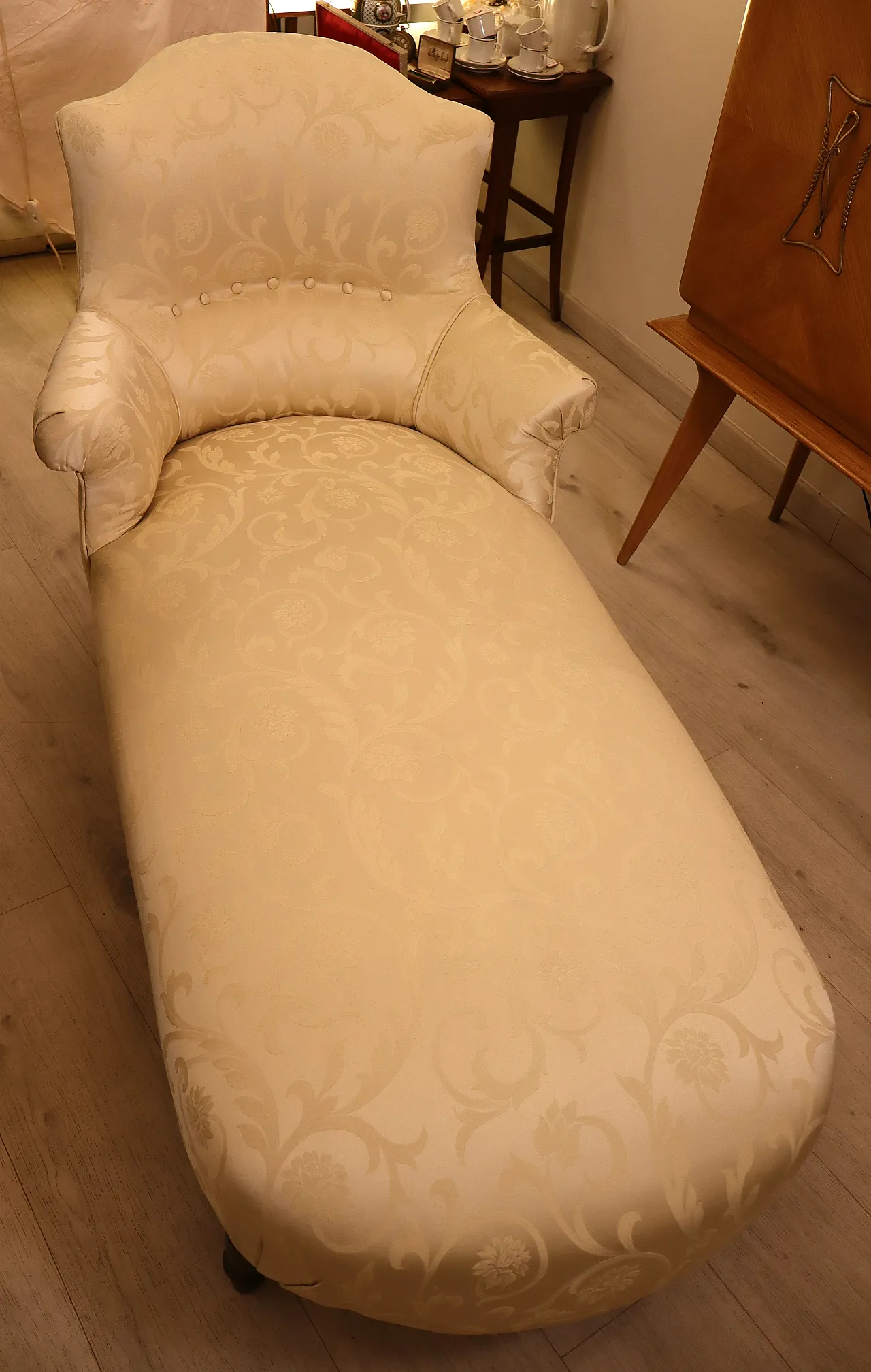 Napoleon III chair in damask fabric, 19th century 8