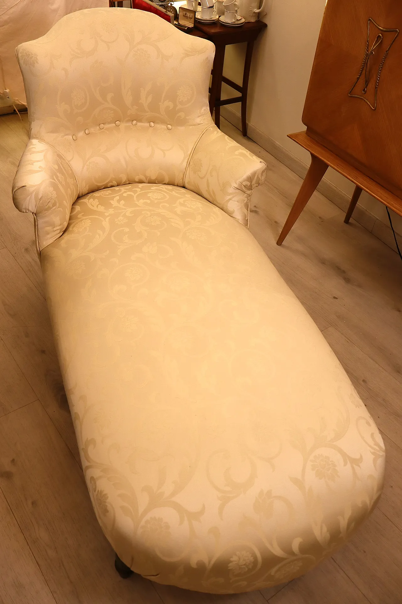 Napoleon III chair in damask fabric, 19th century 9