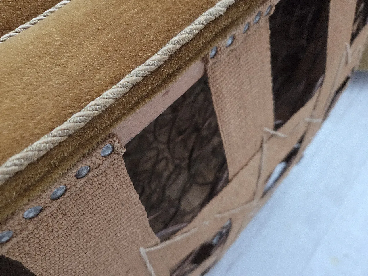 Divano danese "Banan" a 2 posti in velluto verde oliva/verde, anni '60 20