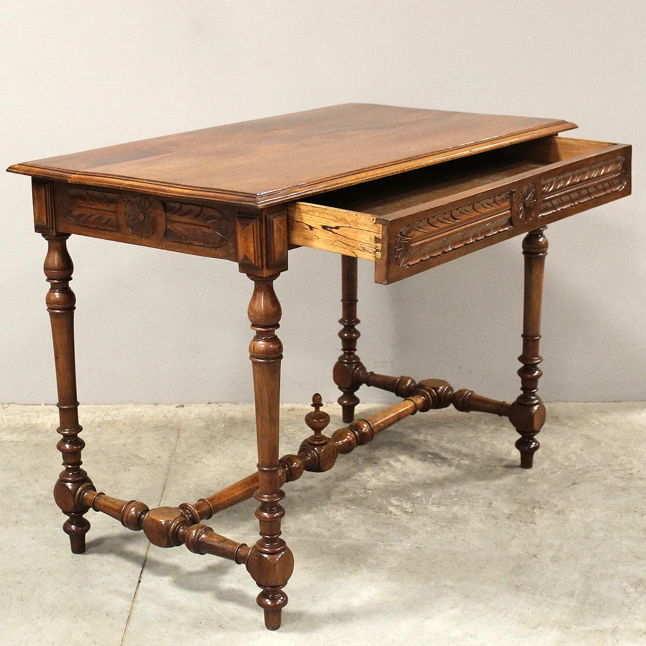 19th century walnut writing desk 7