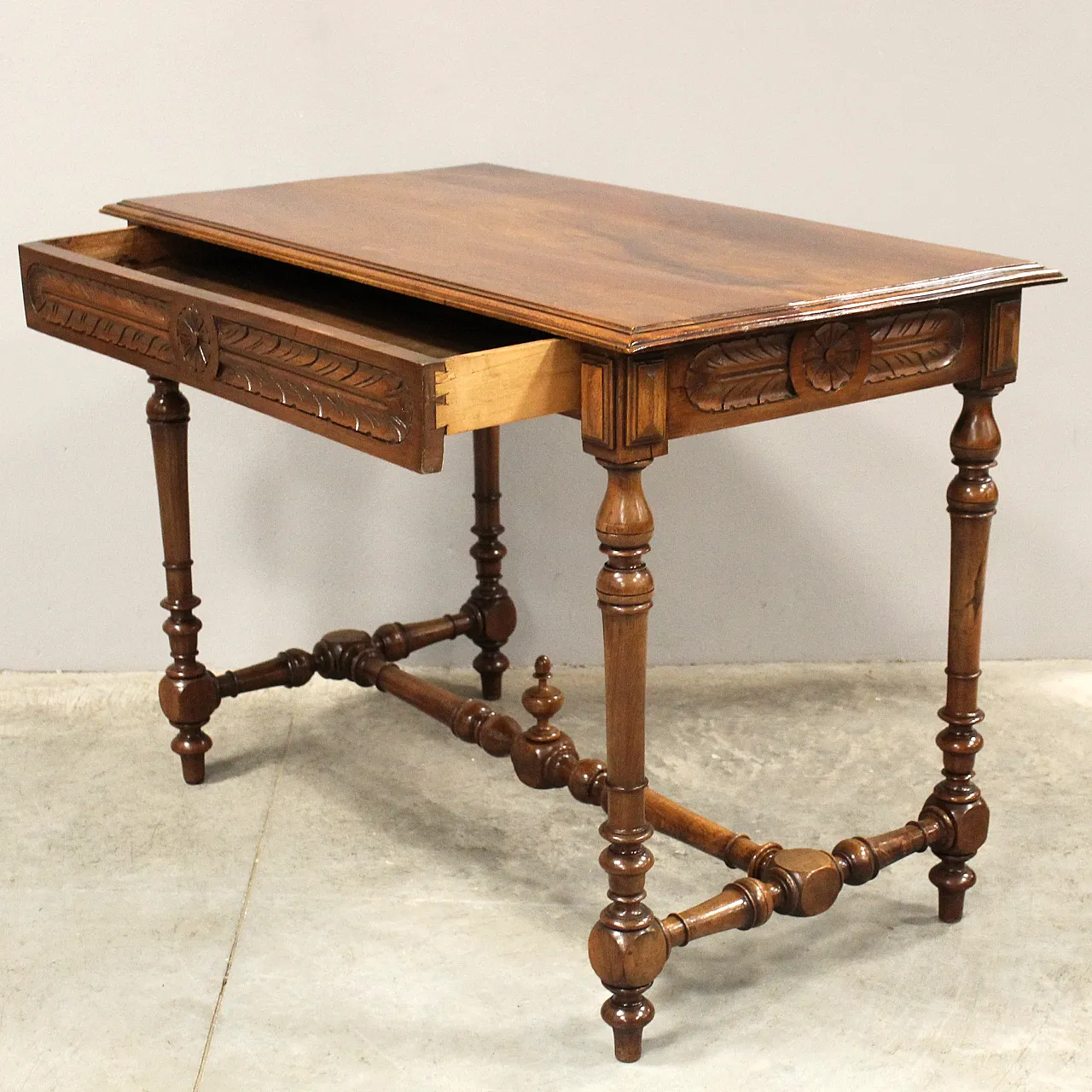19th century walnut writing desk 8